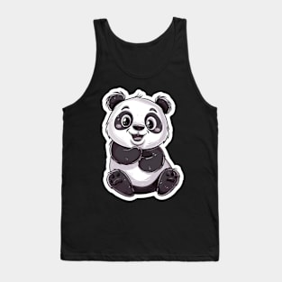 Exuberant Panda Buddy Sticker Tank Top